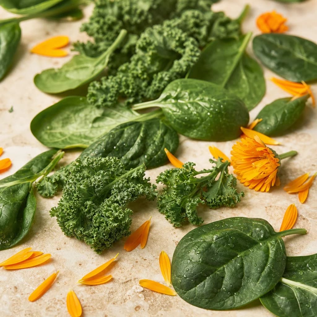 Spinach, kale and marigold — dietary sources of lutein